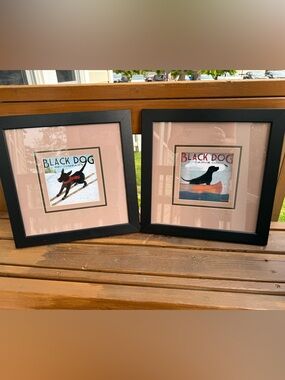 The Black Dog Framed Black Labrador Wall Art - Black, Pink, Brown